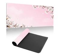 Hiseng Alfombrilla Ratón Estilo Japonés Sencillo,Alfombrilla Escritorio con Base Antideslizante,Gaming Mouse Pad,Tapete Escritorio Grande,Protector Escritorio Hogar Oficina (Rosa Claro,800x300x3mm)