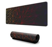 Hiseng Alfombrilla Ratón Gaming, Alfombra Ratón Grande Alfombrilla Escritorio Gaming con Base Goma Antideslizante y Bordes Cosidos Estilo Geométrico Mouse Pad (Color Degradado,500x1000mm)