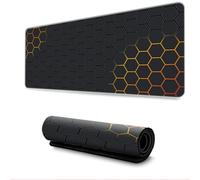 Hiseng Alfombrilla Ratón Gaming,Alfombra Ratón Grande Alfombrilla Escritorio Gaming con Base Goma Antideslizante y Bordes Cosidos Geometric Panal Mouse Pad Tapete Escritorio (Estilo 5,300x900mm)