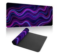 Hiseng Alfombrilla Ratón Linien 3D,Alfombrilla Escritorio con Base Antideslizante,Gaming Mouse Pad,Tapete Escritorio Grande,Protector Escritorio para Hogar,Oficina (Morado 2,900x400x3mm)