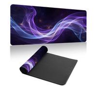 Hiseng Alfombrilla Ratón Linien 3D,Alfombrilla Escritorio con Base Antideslizante,Gaming Mouse Pad,Tapete Escritorio Grande,Protector Escritorio para Hogar,Oficina (Azul Violeta,800x300x3mm)