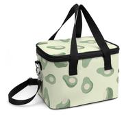 Hiseng Bolsa Termica Porta Alimentos 8L (Aguacate 2,25x19x17cm) | 3D Aguacate Nevera Portatil Pequeña Oxford 600D Impermeable Bolsa Comida Trabajo para Picnic