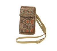 Hiseng Bolso Mujer,Estampado Mandala Bolso Telefono Movil Mujer, Teléfono Bolso Messenger PU con Cremalleras, Bolso Bandolera para Teléfono Móvil para Viajes, Compras, Vida Diaria (Exótico)