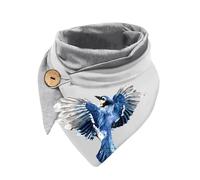 Hiseng Bufanda Mujeres Invierno Triángulo, Pañuelo mujer de Suave con Pájaro Estampado Animal, Chal Grande Triangular Para Señoras y Niñas Gruesa