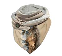 Hiseng Bufanda Triangular para Mujer Invierno e Otoño, Animal Caballo Impresión Bufandas con Hebilla Suave Cálido Cuello Alto Shawls Grande Scarf Shawls Pañuelos