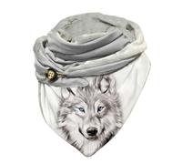 Hiseng Bufanda Triangular para Mujer Invierno e Otoño, Animal Lobo Impresión Bufandas con Hebilla Suave Cálido Cuello Alto Shawls Grande Scarf Shawls Pañuelos
