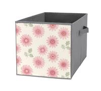 Hiseng Cajas Almacenaje Decorativas, 3D Flores (Flor rosa,4 Piezas) | Cestas Almacenaje, Cajas de Almacenamiento con Asas, Organizadores para Ropa