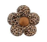 Hiseng Cojín de Asiento de Almohada de Piso de Flores, Leopardo Cojín de Asiento de Silla de Piso con Forma de Flor, Linda Felpa Margarita Tatami Almohada para Sentarse (Caqui,45x45cm)