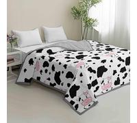 Hiseng Colcha Cama Microfibra, Ligera y Suave Colcha Cubre Cama - Multiusos, Estampado de Animales, Primavera, Verano, Otoño e Invierno para Individual Matrimonio (Vacas,180x200cm)