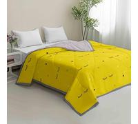 Hiseng Colcha Cama Microfibra, Ligera y Suave Colcha Cubre Cama - Multiusos, Primavera, Verano, Otoño e Invierno para Individual Matrimonio (Estrella Amarilla,200x230cm)