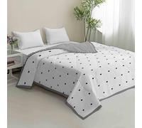 Hiseng Colcha Cama Microfibra, Ligera y Suave Colcha Cubre Cama - Multiusos, Primavera, Verano, Otoño e Invierno para Individual Matrimonio (Corazón Negro,150x200cm)