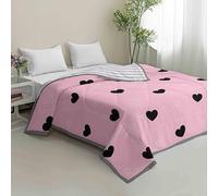 Hiseng Colcha Cama Microfibra, Ligera y Suave Colcha Cubre Cama - Multiusos, Primavera, Verano, Otoño e Invierno para Individual Matrimonio (Amor,135x200cm)