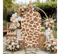 Hiseng Cubierta de Telón de Fondo de Arco de Birthday/Boda, Cubierta de Redonda de Arco, Telón de Fondo Decor para Estudio Fotográfico, Fiesta de Cumpleaños (Estampado de Manchas,4FT (55x120cm))
