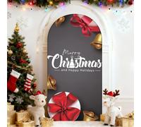Hiseng Cubierta de Telón de Fondo de Arco de Boda, Cubierta de Redonda de Arco, Telón de Fondo Decor para Estudio Fotográfico, Fiesta de Cumpleaños (Xmas C-08,4FT (55x120cm))