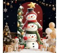 Hiseng Cubierta de Telón de Fondo de Arco de Boda, Cubierta de Redonda de Arco, Telón de Fondo Decor para Estudio Fotográfico, Fiesta de Cumpleaños (Xmas G-05,4FT (55x120cm))