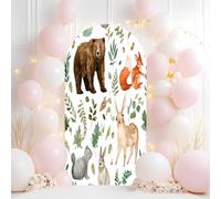 Hiseng Cubierta de Telón de Fondo de Arco de Boda, Cubierta de Redonda de Arco, Telón de Fondo Decor para Estudio Fotográfico, Fiesta de Cumpleaños (Zoológico de la Selva,6.6FT(100 * 200cm))