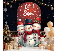 Hiseng Cubierta de Telón de Fondo de Arco de Boda, Cubierta de Redonda de Arco, Telón de Fondo Decor para Estudio Fotográfico, Fiesta de Cumpleaños (Xmas G-08,6FT (80x180cm))