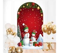 Hiseng Cubierta de Telón de Fondo de Arco de Boda, Cubierta de Redonda de Arco, Telón de Fondo Redonda Decor para Estudio Fotográfico, Fiesta de Cumpleaños (Estilos navideños 5,4FT(50 * 120cm))