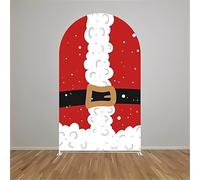 Hiseng Cubierta de Telón de Fondo de Arco de Boda, Cubierta de Redonda de Arco, Telón de Fondo Redonda Decor para Estudio Fotográfico, Fiesta de Cumpleaños (Navidad 6,6.6FT(100 * 200cm))