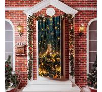 Hiseng Decoración de Cubierta de Puerta de 3D Bandera Colgante de Fondo de Estampado de Zorro para Hogar Casa Puerta Principal Festival Fiesta Adorno (Mariposa Brillante,90x210cm)