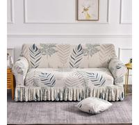 Hiseng Elástica Funda Sofa con Dobladillo, 3D Flor Fundas Sofas 1-4 Plazas Ajustables Lavable Jarapas para Sofas Antideslizante Antimanchas Protector Sofa para Niños (2 plazas,Hoja Caqui)
