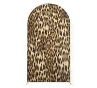 Hiseng Fondo para Fotografía Telón de Fondo para Fotos Estudio Fotografico Decoración de Fiesta de Cumpleaños Banquete, Reversibles, Estampado de Leopardo (Amarillo,6.6ft(200x100cm))