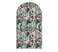 Hiseng Fondo para Fotografía Telón de Fondo para Fotos Estudio Fotografico Decoración de Fiesta de Cumpleaños Banquete, Reversibles, Estampado de Leopardo (Verde-marrón,4ft(120x55cm))