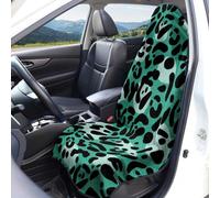 Hiseng Funda de Asiento Delantero de Coche Estampado de Leopardo (Verde,1 Pieza)