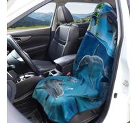 Hiseng Funda de Asiento Delantero de Coche Microfibra (Delfines,1 Pieza)