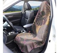 Hiseng Funda de Asiento Delantero de Coche Microfibra (Marrón Claro 2,2 Piezas)