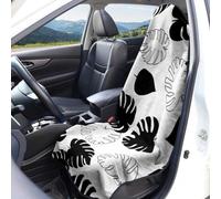 Hiseng Funda de Asiento Delantero de Coche Microfibra (Negro-Blanco,1 Pieza)