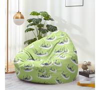 Hiseng Funda de puf, Sillón de Pera sin Relleno,Impresión 3D Sofa Puff Gaming Salon Funda Sin Relleno para Niños y Adultos, Bean Bag con Asa para Salón, Dormitorio (Luna 2,90x110cm)