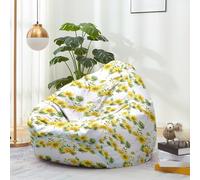 Hiseng Funda de puf, Sillón de Pera sin Relleno,Impresión 3D Sofa Puff Gaming Salon Funda Sin Relleno para Niños y Adultos, Bean Bag con Asa para Salón, Dormitorio (Girasol 9,100x120cm)