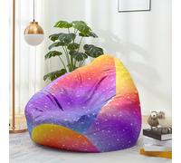 Hiseng Funda de puf, Sillón de Pera sin Relleno,Impresión 3D Sofa Puff Gaming Salon Funda Sin Relleno para Niños y Adultos, Bean Bag con Asa para Salón, Dormitorio (Cielo Estrellado 10,80x90cm)