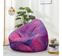 Hiseng Funda de puf, Sillón de Pera sin Relleno,Impresión 3D Sofa Puff Gaming Salon Funda Sin Relleno para Niños y Adultos, Bean Bag con Asa para Salón, Dormitorio (Cielo Estrellado 2,130x150cm)