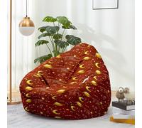 Hiseng Funda de puf, Sillón de Pera sin Relleno,Impresión 3D Sofa Puff Gaming Salon Funda Sin Relleno para Niños y Adultos, Bean Bag con Asa para Salón, Dormitorio (Luna 4,100x120cm)