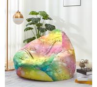 Hiseng Funda de puf, Sillón de Pera sin Relleno,Impresión 3D Sofa Puff Gaming Salon Funda Sin Relleno para Niños y Adultos, Bean Bag con Asa para Salón, Dormitorio (Luna 8,70x80cm)
