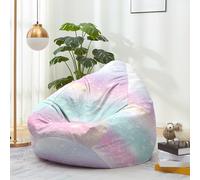 Hiseng Funda de puf, Sillón de Pera sin Relleno,Impresión 3D Sofa Puff Gaming Salon Funda Sin Relleno para Niños y Adultos, Bean Bag con Asa para Salón, Dormitorio (Cielo Estrellado 5,90x110cm)