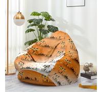 Hiseng Funda de puf, Sillón de Pera sin Relleno,Impresión 3D Sofa Puff Gaming Salon Funda Sin Relleno para Niños y Adultos, Bean Bag con Asa para Salón, Dormitorio (Luna 9,80x90cm)