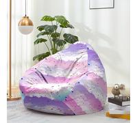 Hiseng Funda de puf, Sillón de Pera sin Relleno,Impresión 3D Sofa Puff Gaming Salon Funda Sin Relleno para Niños y Adultos, Bean Bag con Asa para Salón, Dormitorio (Cielo Estrellado 9,130x150cm)