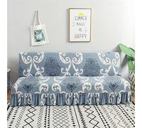 Hiseng Funda para Sofá Cama sin Brazos Clic Clac Elastica Funda Protectora con Falda para Sofá Plegable sin Reposabrazos 2-3 Plazas Escudo De Sofá Cama (120-140cm,Estilo nórdico)