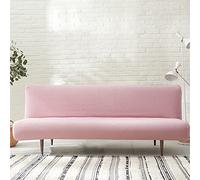 Hiseng Funda para Sofá Cama sin Brazos Clic Clac Elastica Funda Protectora para Sofá Plegable sin Reposabrazos 2-3 Plazas Escudo De Sofá Cama Completo Elástico (M:150-175cm,Rosado)