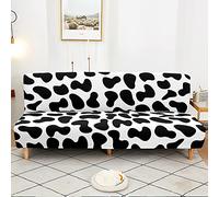 Hiseng Funda para Sofá Cama sin Brazos Clic Clac Elastica Funda Protectora para Sofá Plegable sin Reposabrazos 2-3 Plazas Escudo De Sofá Cama Completo Elástico (160-190cm,patrón de Vaca 2)