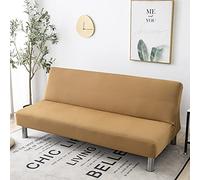 Hiseng Funda para Sofá Cama sin Brazos Clic Clac Elastica Funda Protectora para Sofá Plegable sin Reposabrazos 2-3 Plazas Escudo De Sofá Cama Completo Elástico (150-190cm,marrón)