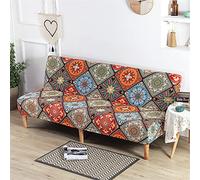 Hiseng Funda para Sofá Cama sin Brazos Clic Clac Elastica Funda Protectora para Sofá Plegable sin Reposabrazos 2-3 Plazas Escudo De Sofá Cama Completo Elástico (patrón étnico,150-190cm)