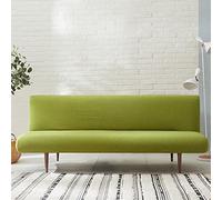Hiseng Funda para Sofá Cama sin Brazos Clic Clac Elastica Funda Protectora para Sofá Plegable sin Reposabrazos 2-3 Plazas Escudo De Sofá Cama Completo Elástico (S:120-145cm,Pasto Verde)