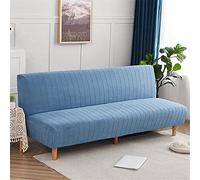 Hiseng Funda para Sofá Cama sin Brazos Clic Clac Elastica Funda Protectora para Sofá Plegable sin Reposabrazos 2-3 Plazas Escudo De Sofá Cama Completo Elástico (Agua Azul,M: 160-185cm)