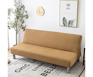 Hiseng Funda para Sofá Cama sin Brazos Clic Clac Elastica Funda Protectora para Sofá Plegable sin Reposabrazos 2-3 Plazas Escudo De Sofá Cama Completo Elástico (150-190cm,marrón)
