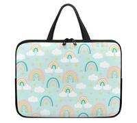 Hiseng Funda Portatil Impermeable Funda Portatil 10-17 Pulgadas Funda se Adapta Funda Protectora Maletin Portatil -Arco Iris (10",Verde Claro)