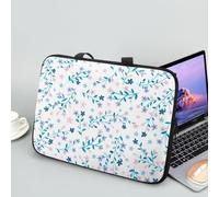 Hiseng Funda Portatil Impermeable Funda Portatil 10-17 Pulgadas Funda se Adapta Funda Protectora Maletin Portatil -Flores y Plantas (17",Azul Cielo)